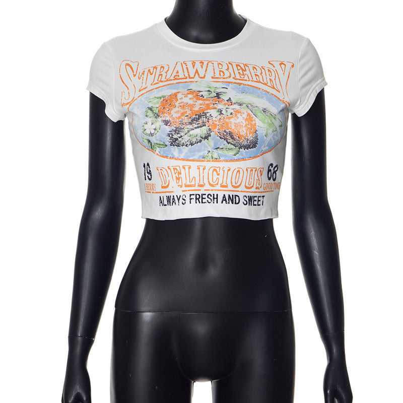 Women's Printed Short-sleeved Casual T-shirt Top