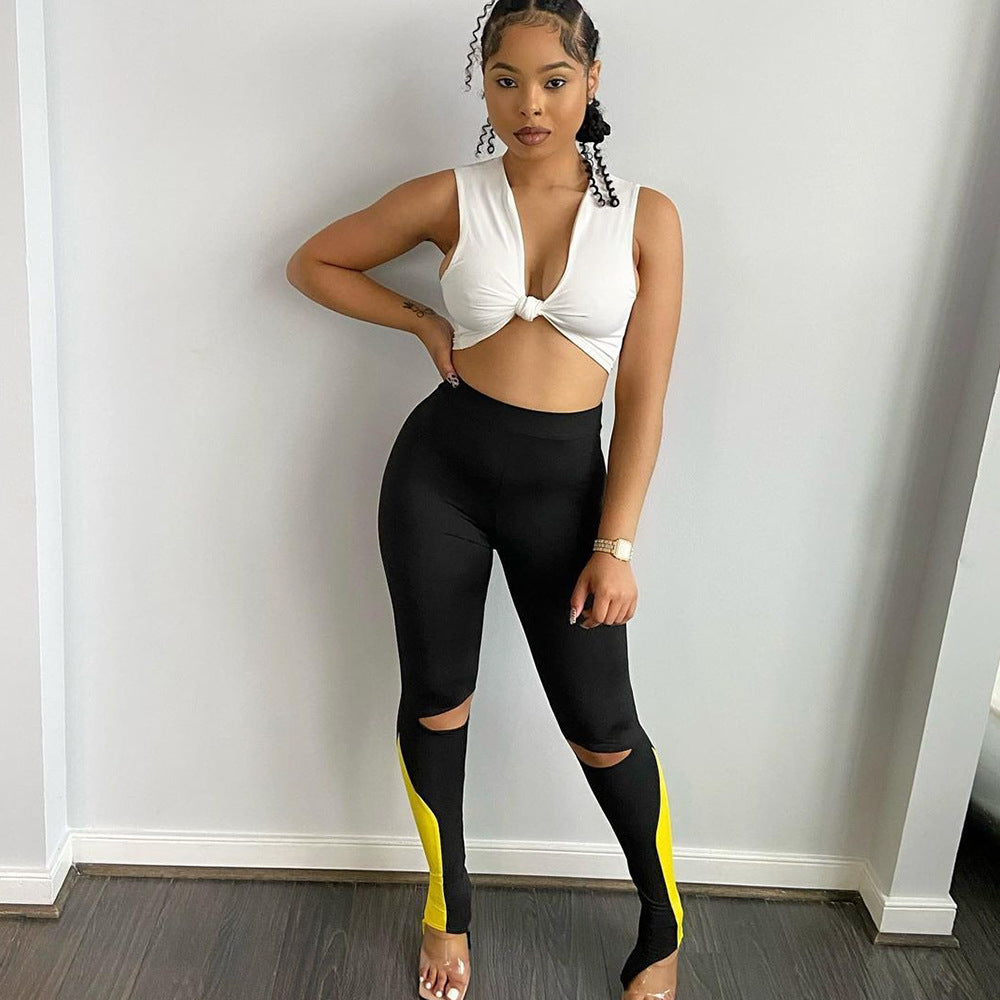 Tight Bell-bottom Pants