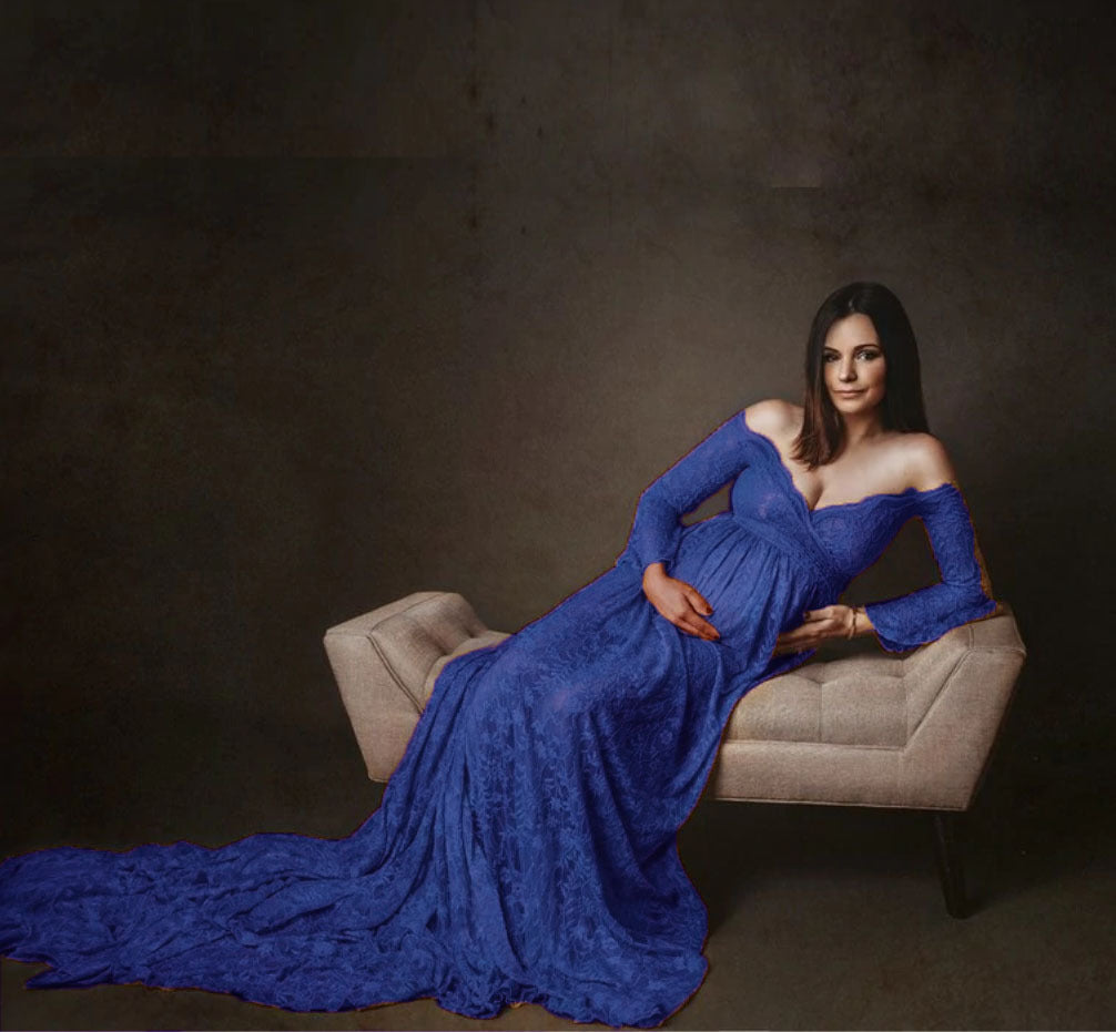 Lace Super Long Tail Fluttering One-piece Dress