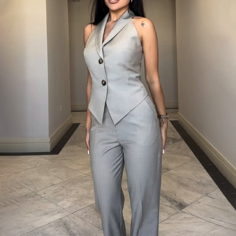 Vest Straight-leg Trousers Business Suit