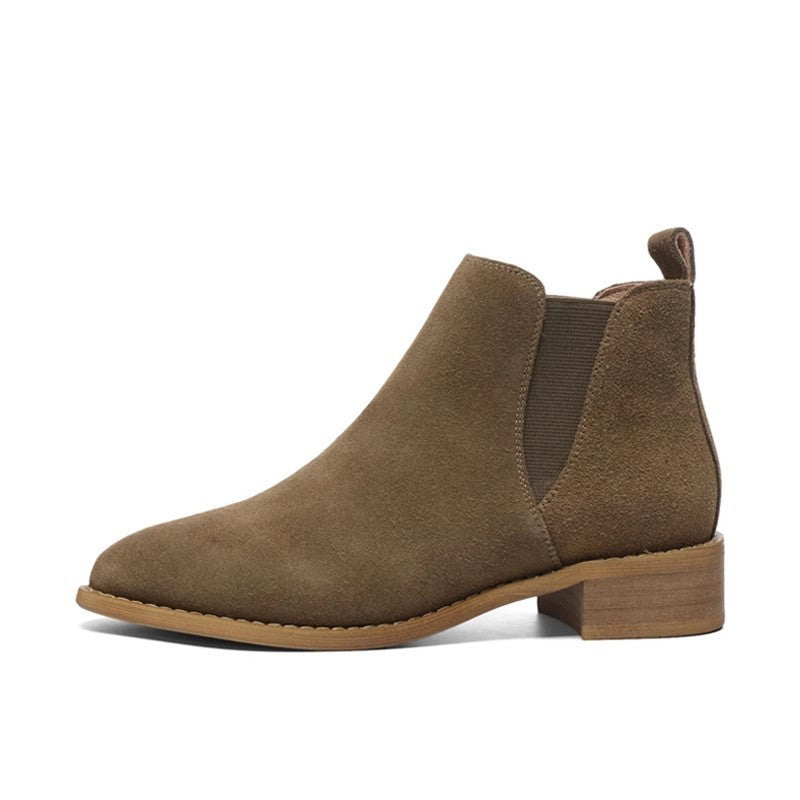 Plus Size Pointed Toe Chunky Heel Side Zip Martin Boots