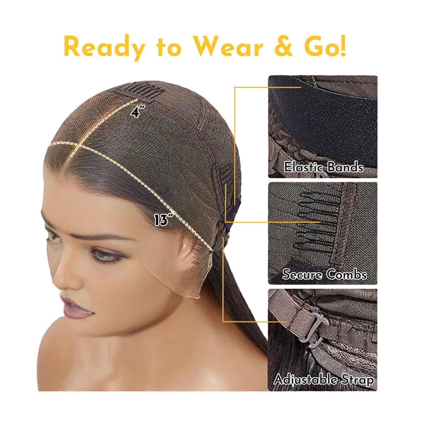 Jet Black #1 Straight Lace Front Wig 13x4/13x6 HD with Baby Hair Pre-plucked Hairline