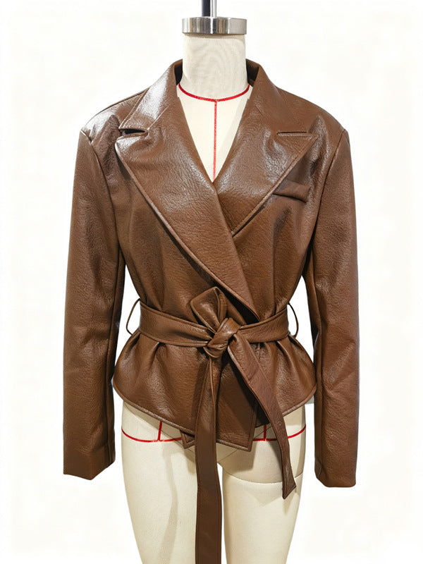 Motorcycle Cool Strapped Temperament Leather Jacket