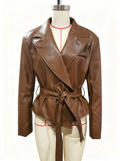Motorcycle Cool Strapped Temperament Leather Jacket
