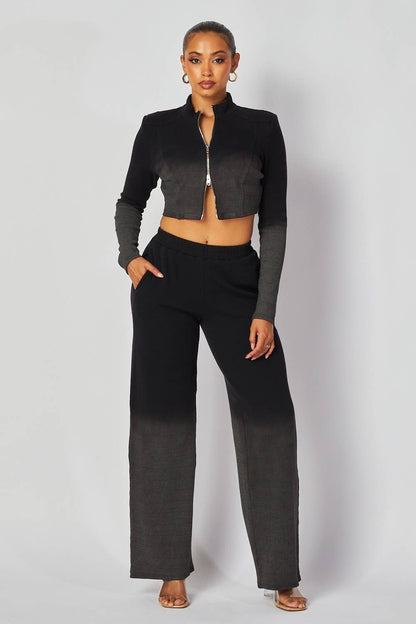 Yael Rib Knit Crop Top and Pants Set