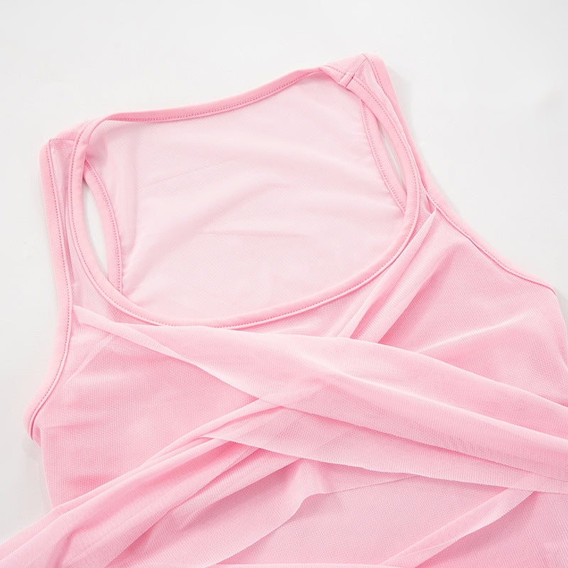 Top Mesh See-through Tight Jumpsuit