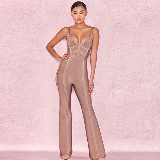 Sling V-neck slim bag hip micro-la pullsuit