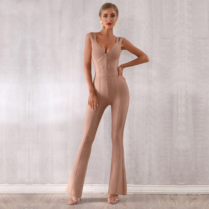 Sling V-neck slim bag hip micro-la pullsuit