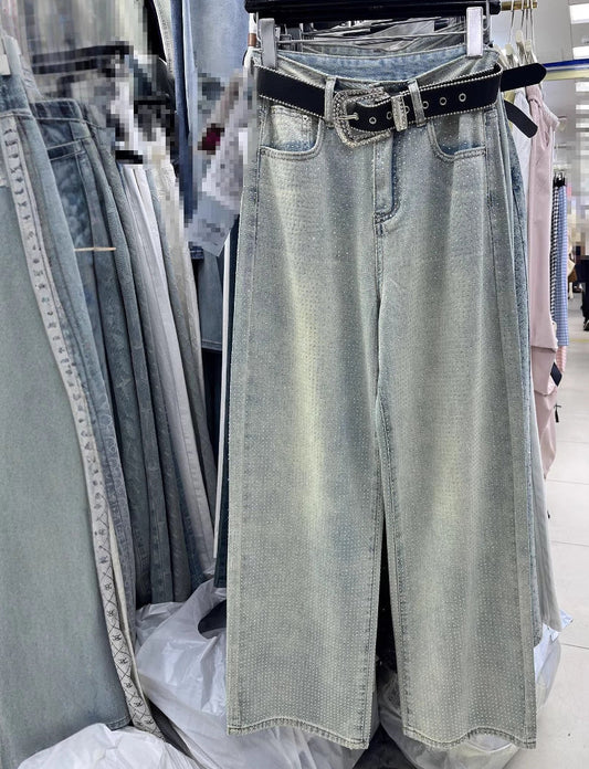 High Waist Loose Fashion Slimming Casual Wide-leg Draggle-tail