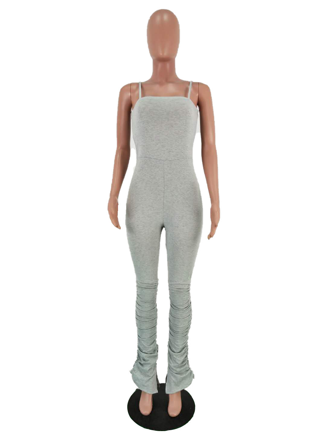 Pleated split micro suspender overalls