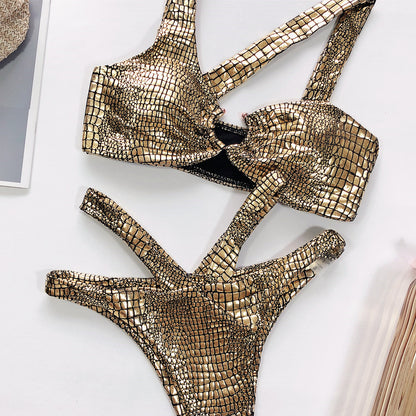 Bronze fabric swimsuit