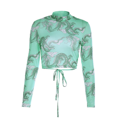Fashion Printed Short T shirt  Long Sleeves
