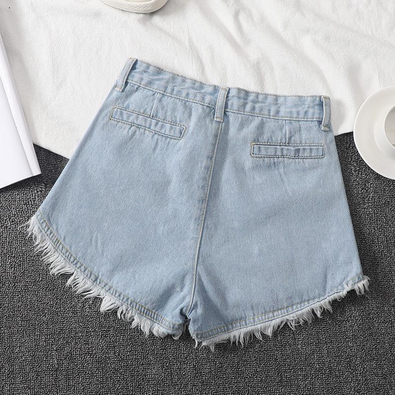 Pink High Waisted Denim Shorts For Women In Spring And Summer