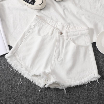 Pink High Waisted Denim Shorts For Women In Spring And Summer