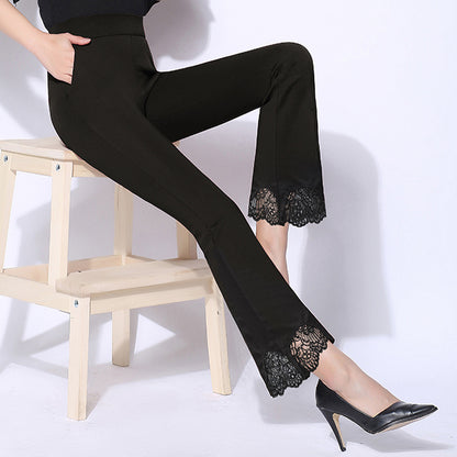Thin Elastic Waist Slimming Casual Pants