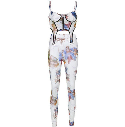 Sexy Suspender Zipper Irregular Vest