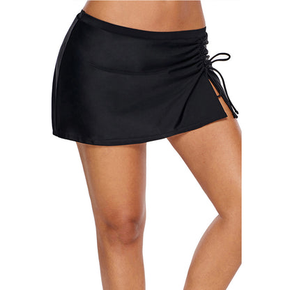 Ruched Tie Skirt Swim Shorts