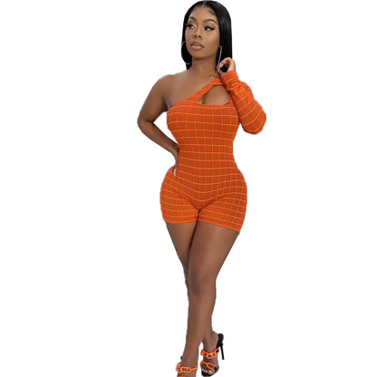Plaid cutout jumpsuit