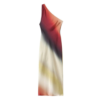 Sleeveless Printed Color-matching Dress Women's