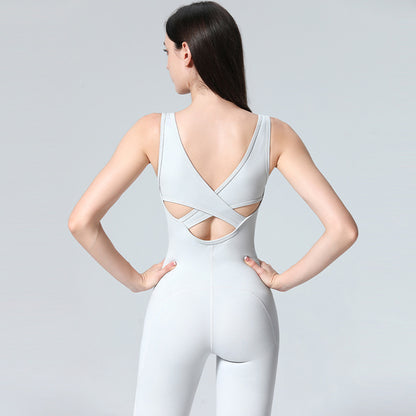 Women's All-in-one Mesh Stitching Dance Jumpsuit