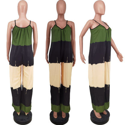 Positioning Printed Short-sleeved Jumpsuit