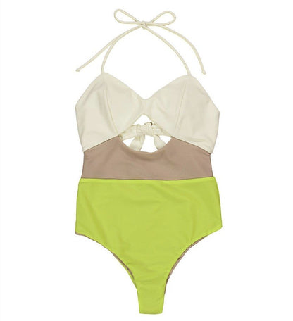 Sexy swimsuit with stitching one-piece bikini