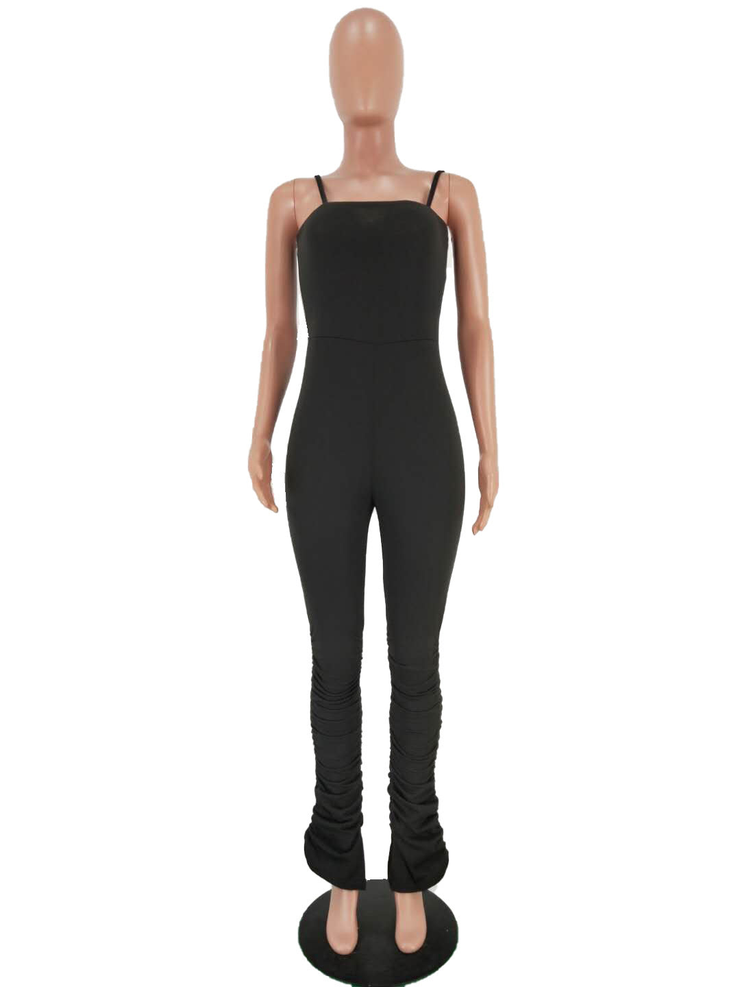 Pleated split micro suspender overalls