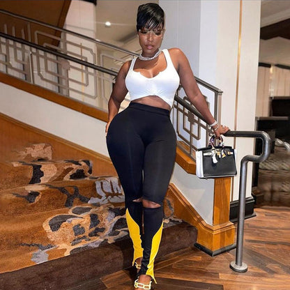 Tight Bell-bottom Pants