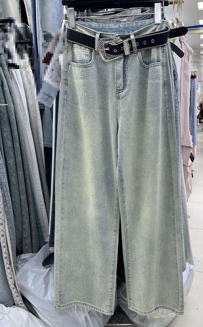 High Waist Loose Fashion Slimming Casual Wide-leg Draggle-tail