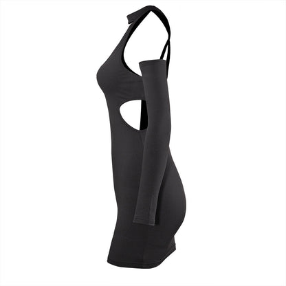 Hot Girls Hollow-out Halter Package Hip Dress