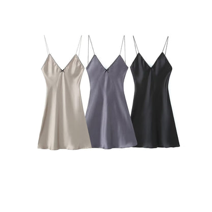 Women's  Style Silk Satin Texture Dress