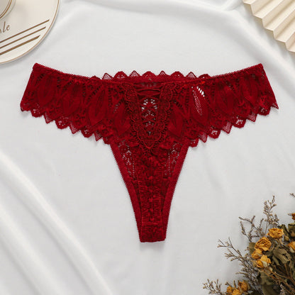 Women's Fashionable Lace Thong Breathable Cross