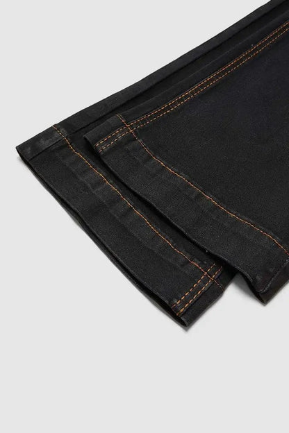 High-Rise Bootcut Jeans For Women, Tummy Control Dark Wash Denim With Double Button Waist, Durable Western Work & Riding Pants