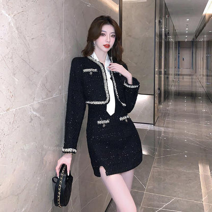 Style Business Suit And Dress Suspender Skirt Short Coat
