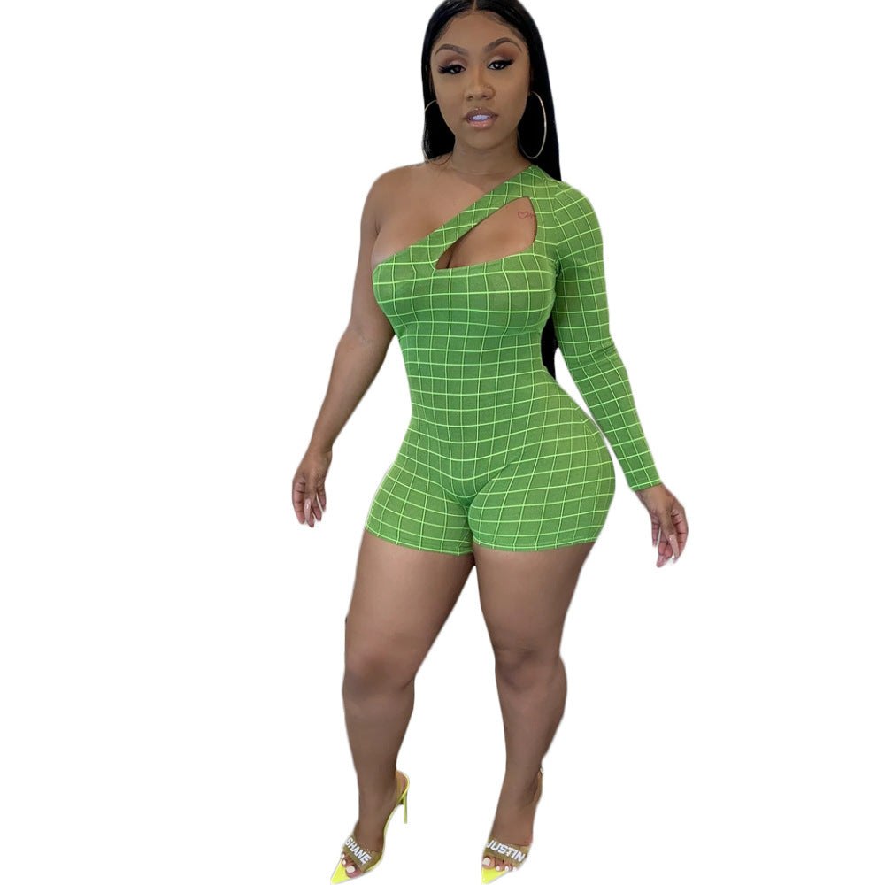 Plaid cutout jumpsuit