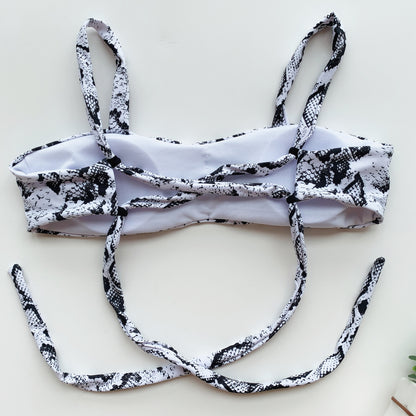 Snakeskin print bikini