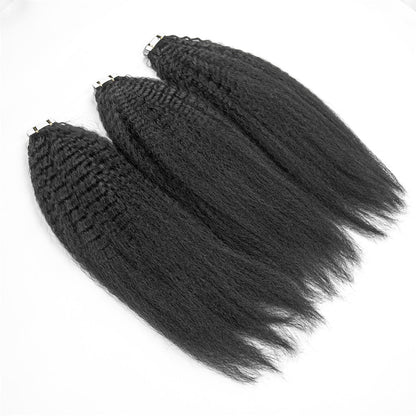 Virgin hair Kinky Straight  Hair Extension Tape Ins