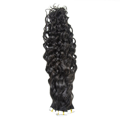Indian Water Wave Tape In Hair Extensions 100% Human Hair