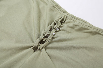 Solid Color Hollow Skinny  Casual Pants
