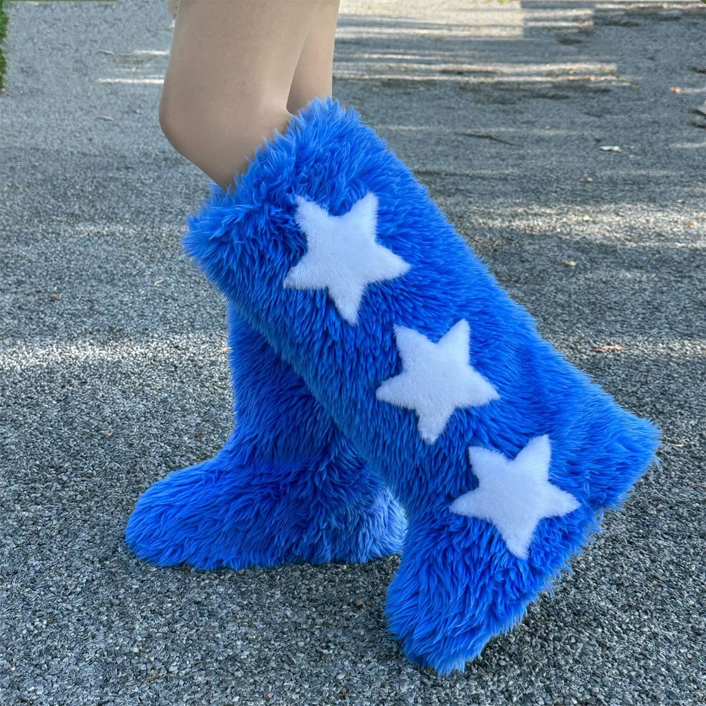 Flat Heel High-top Warm Winter Long Tube Fur Boots