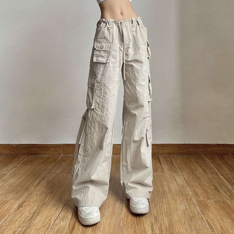 Utility Street Style Bungee Drawstring Cuffed Multiple Pockets