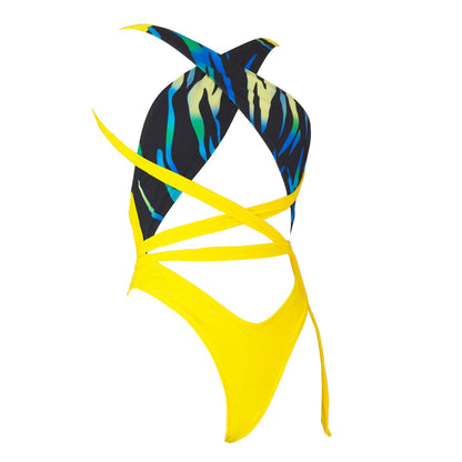 Ripple sexy ladies one-piece swimsuit with straps