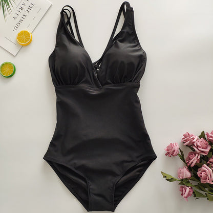 Slim triangle one-piece bikini
