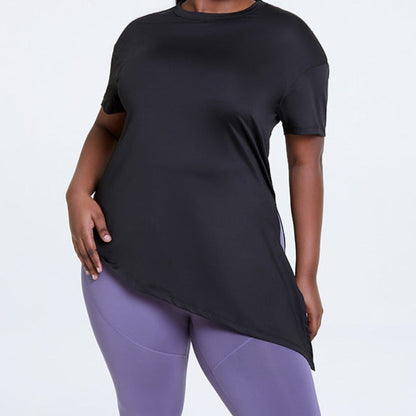 Activewear Workout Tops Women Side Split  Back Yoga Shirt