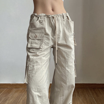 Utility Street Style Bungee Drawstring Cuffed Multiple Pockets