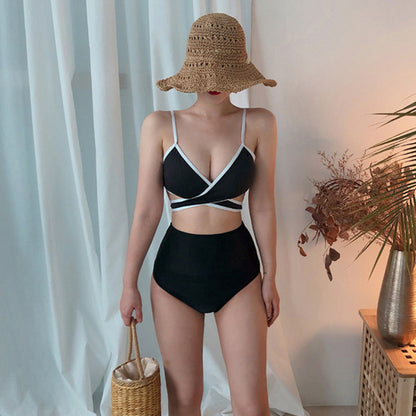 Black and white monochrome swimsuit
