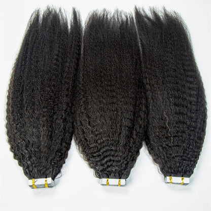 Virgin hair Kinky Straight  Hair Extension Tape Ins