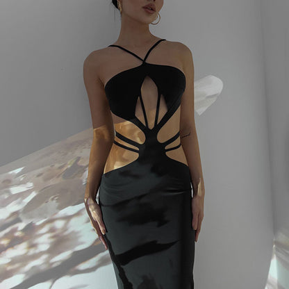 Slim-fit Dress Hollow-out Design Sense Niche