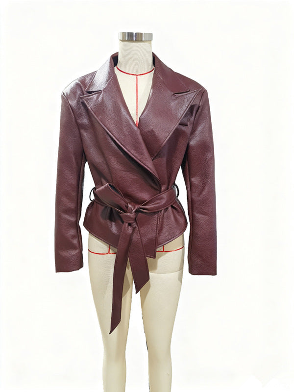 Motorcycle Cool Strapped Temperament Leather Jacket