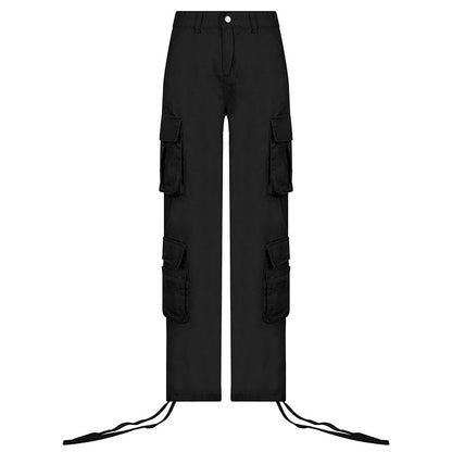 Autumn And Winter Foreign Trade Women's Street Hip Hop Style Low Waist Tooling Denim Pants Casual Pants